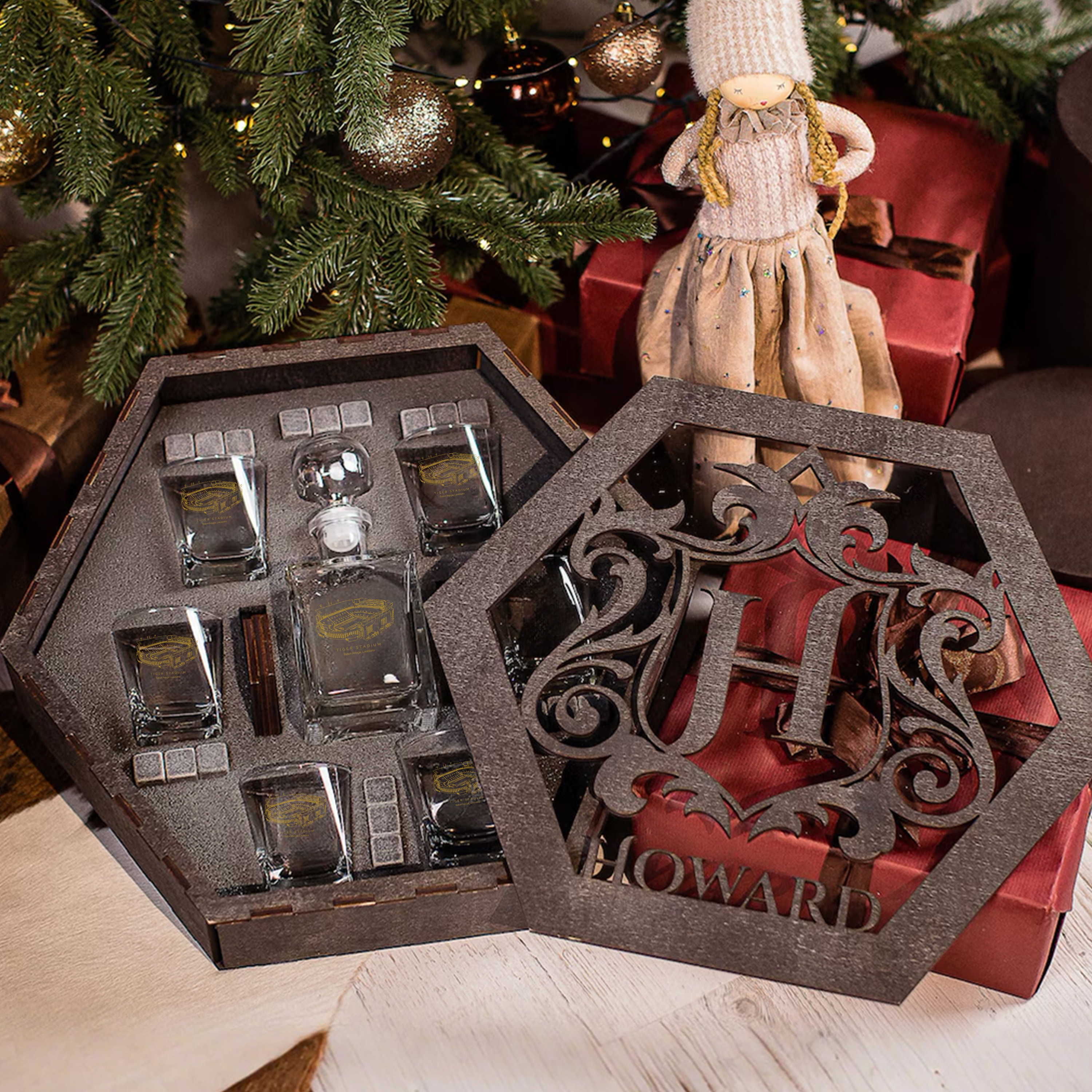 Tiger Stadium (LSU) - LSU Tigers Whiskey Set 